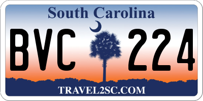 SC license plate BVC224