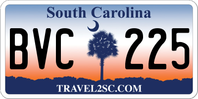 SC license plate BVC225