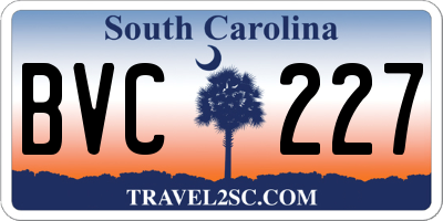 SC license plate BVC227