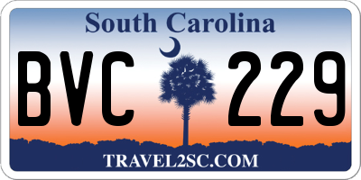 SC license plate BVC229