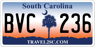 SC license plate BVC236