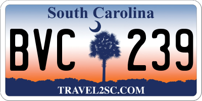 SC license plate BVC239