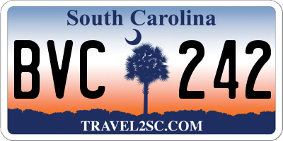 SC license plate BVC242