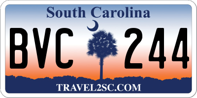 SC license plate BVC244