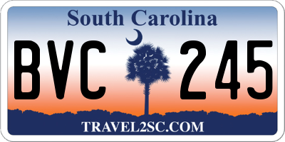 SC license plate BVC245