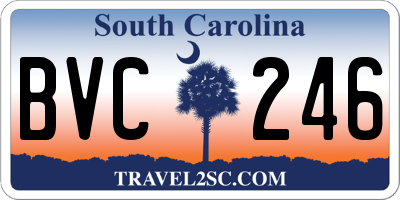 SC license plate BVC246