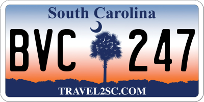 SC license plate BVC247