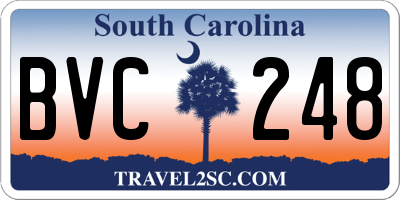 SC license plate BVC248