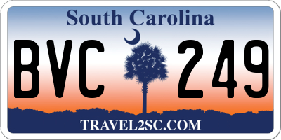 SC license plate BVC249