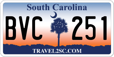 SC license plate BVC251
