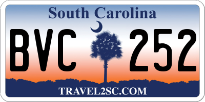 SC license plate BVC252