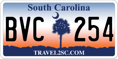 SC license plate BVC254