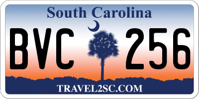 SC license plate BVC256