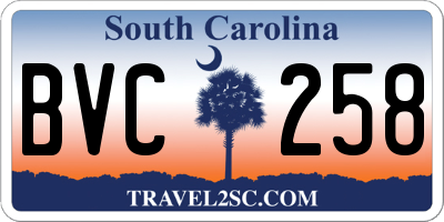 SC license plate BVC258