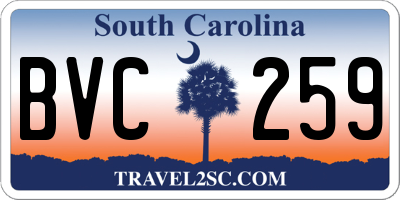 SC license plate BVC259