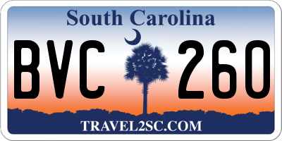 SC license plate BVC260