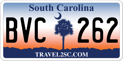 SC license plate BVC262