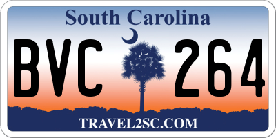 SC license plate BVC264