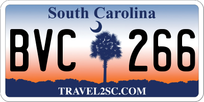 SC license plate BVC266