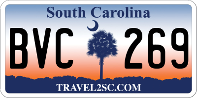 SC license plate BVC269