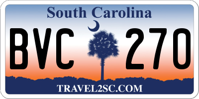 SC license plate BVC270