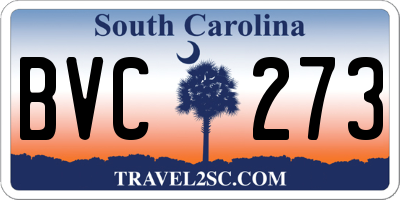 SC license plate BVC273