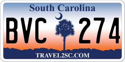 SC license plate BVC274