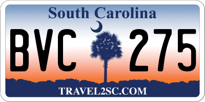 SC license plate BVC275