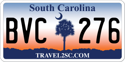 SC license plate BVC276