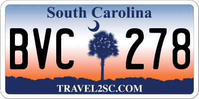 SC license plate BVC278