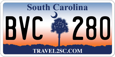 SC license plate BVC280