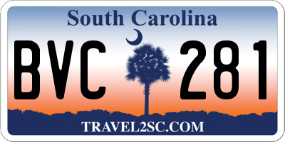 SC license plate BVC281