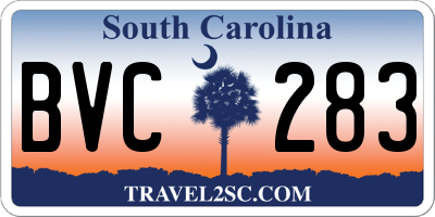 SC license plate BVC283