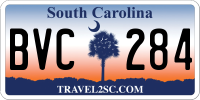 SC license plate BVC284