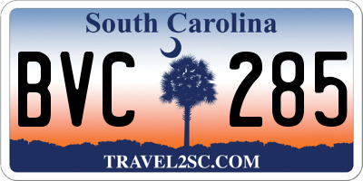 SC license plate BVC285