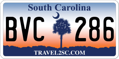 SC license plate BVC286