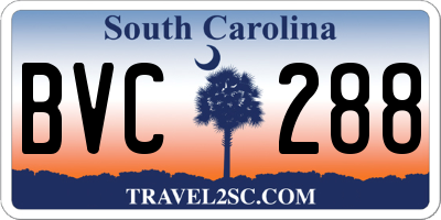 SC license plate BVC288