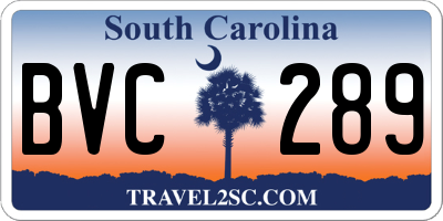SC license plate BVC289