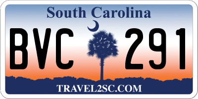 SC license plate BVC291