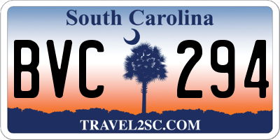 SC license plate BVC294