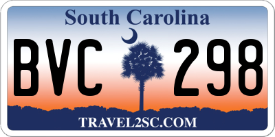 SC license plate BVC298