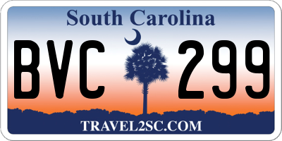 SC license plate BVC299