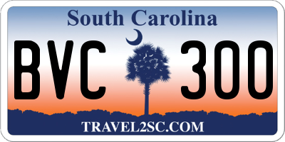 SC license plate BVC300