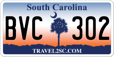 SC license plate BVC302