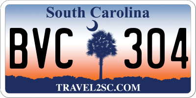 SC license plate BVC304