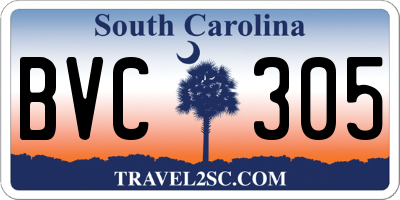 SC license plate BVC305