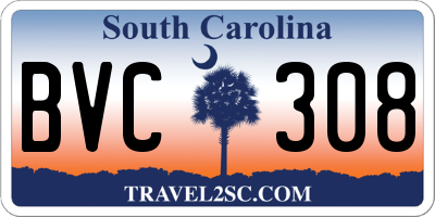 SC license plate BVC308