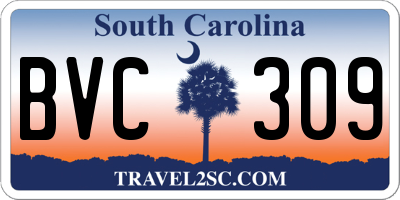 SC license plate BVC309