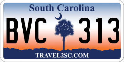 SC license plate BVC313