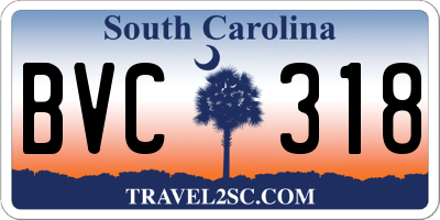 SC license plate BVC318